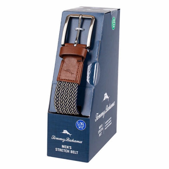 Tommy Bahama Men's Stretch Braided Belt, Blue - Picture 1 of 8